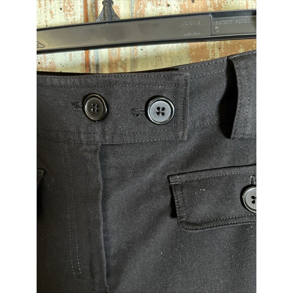 Larry Levine Women's 10 Black Contemporary Button Wide Leg Pocket Capris - Picture 4 of 9